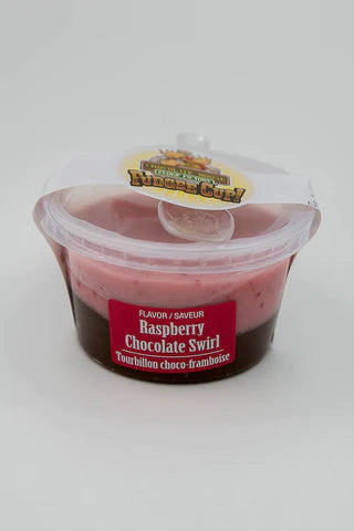 Fudge cup raspberry chocolate swirl
