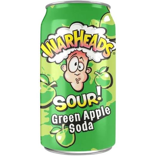 Warheads sour green Apple soda